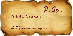 Printz Szabina névjegykártya