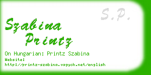 szabina printz business card